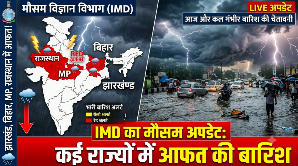 IMD का मौसम अपडेट: कई राज्यों में आफत की बारिश, यह तस्वीर AI द्वारा बनाया गया है 